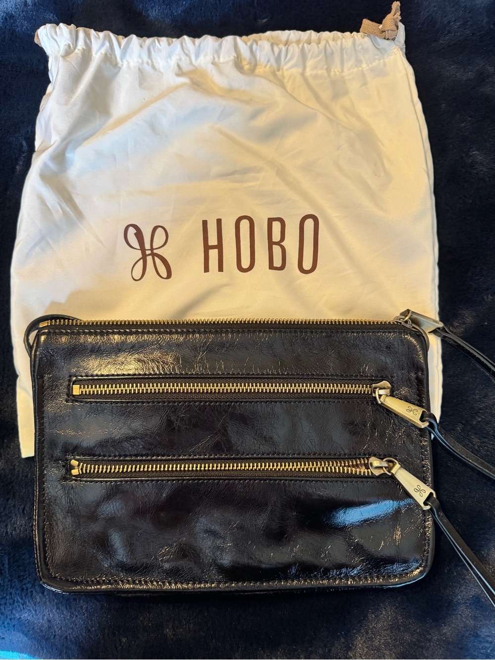 NWT HOBO Black Leather Crossbody Handbag